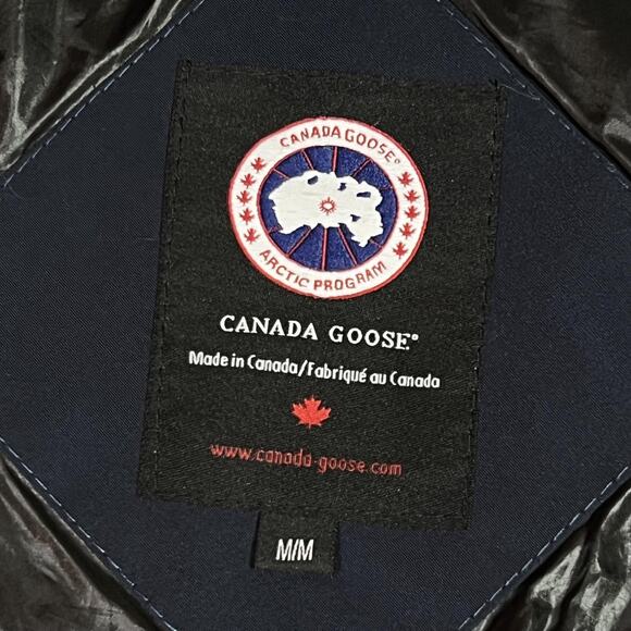 Canada Goose Parka Jacket Mens Medium Blue Hooded Down Insulated Winter 4595K - Picture 7 of 14